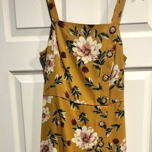 Mustard yellow floral dress